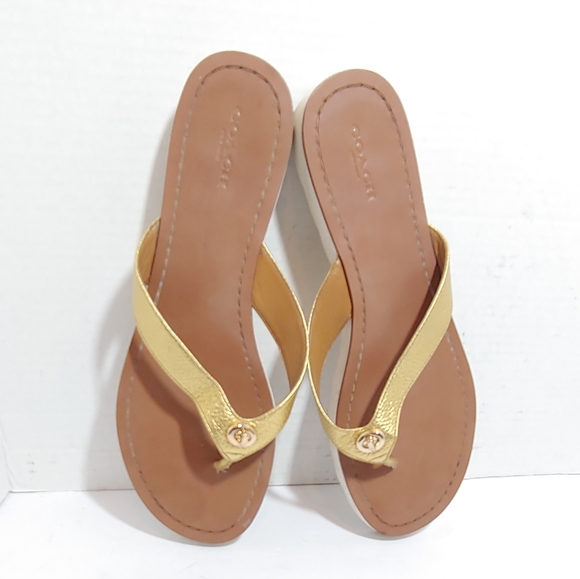 Coach Shoes Coach Gold Shelly Flip Flop Sandals Poshmark